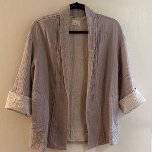 Wilfred Aritzia Lightweight Textured Open Cardigan/Blazer in light grey XS